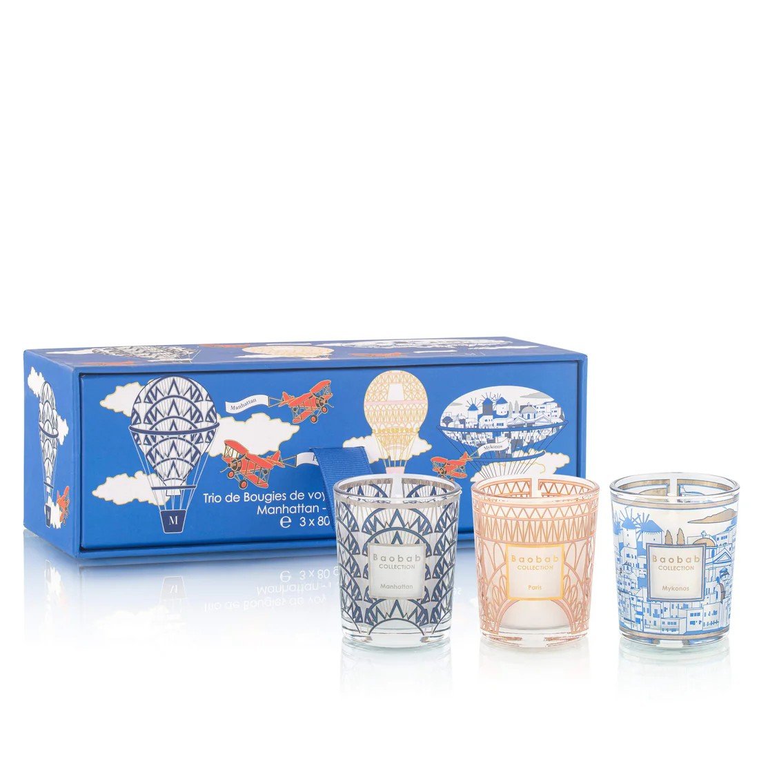 طقم الهدايا تريو مانهاتن باريس ميكونوس من Baobab Collection